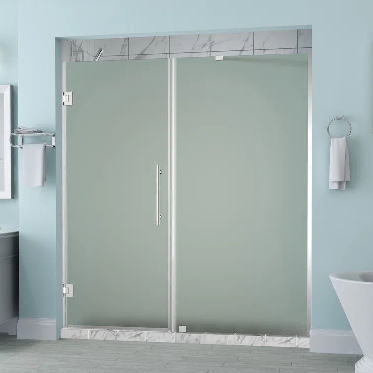 Belmore 59'' x 72'' Frosted Tempered Glass Frameless Shower Door