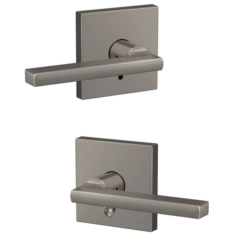 Satin Nickel Universal Door Lever with Collins Trim