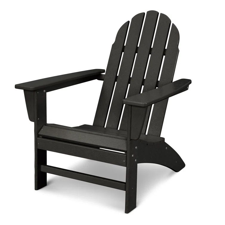 Black Polywood Vineyard Adirondack Chair with Arms