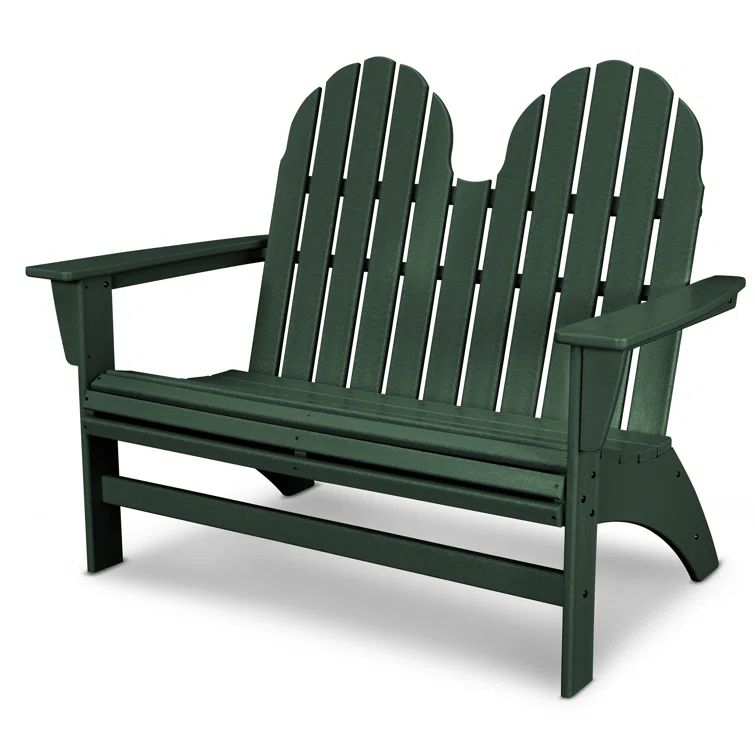 Green Polypropylene Coastal Adirondack Bench for Two