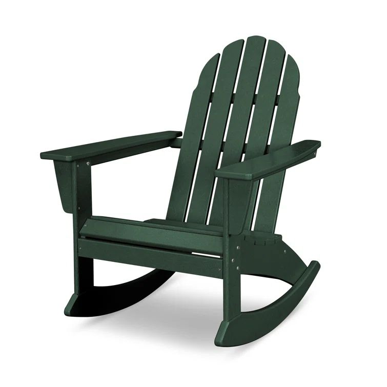 Green Polypropylene Vineyard Adirondack Rocking Chair