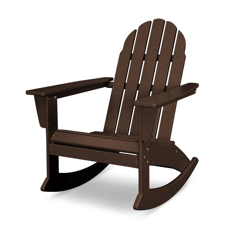 Mahogany Polywood Vineyard Adirondack Rocking Chair with Arms