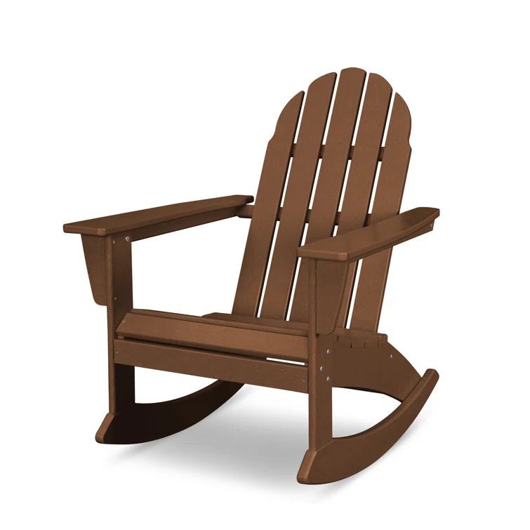 Teak HDPE Frame Vineyard Adirondack Rocking Chair