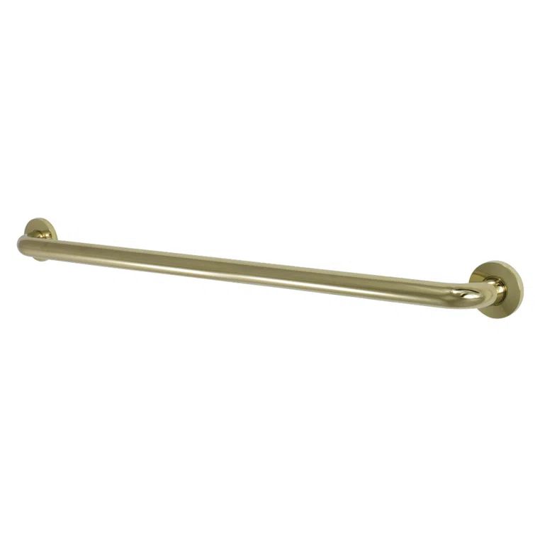 Polished Brass 18" ADA Grab Bar for Toilets and Showers