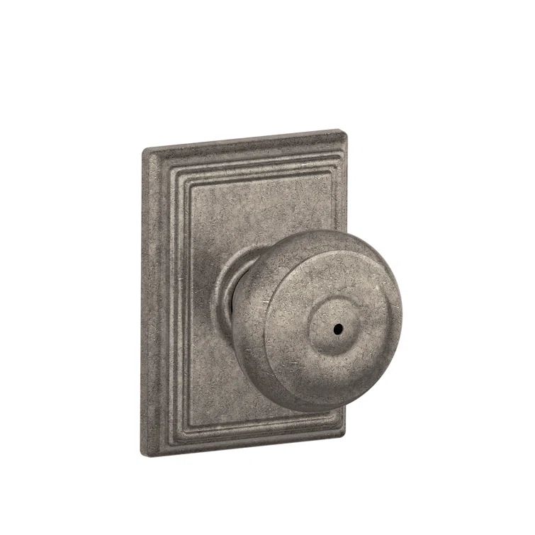 Antique Nickel Georgian Privacy Knob with Addison Trim