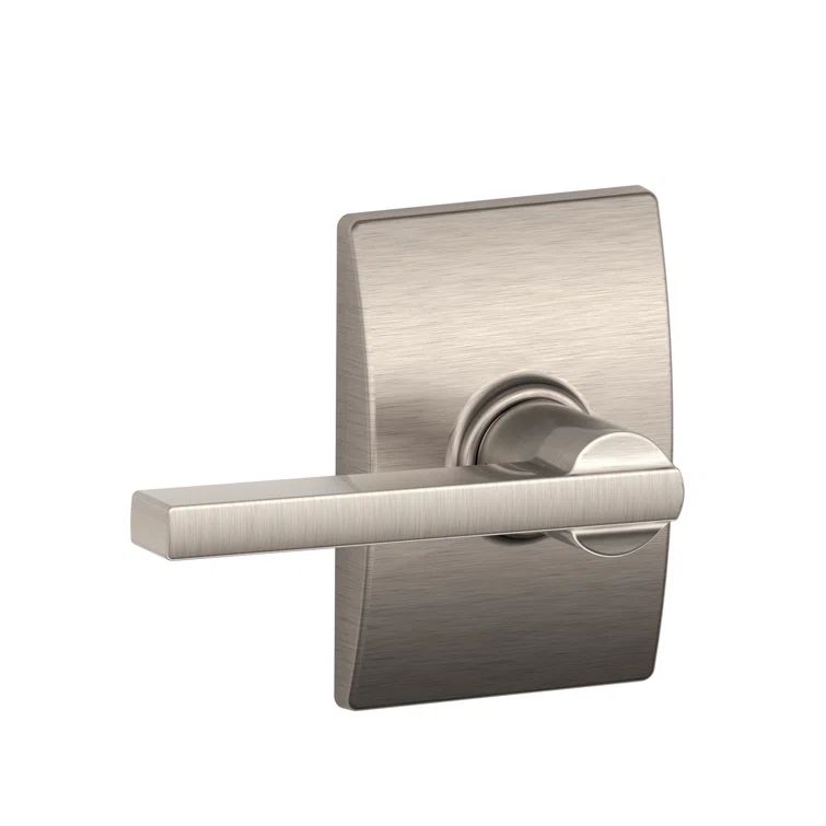 Satin Nickel Passage Door Lever with Brass Handle