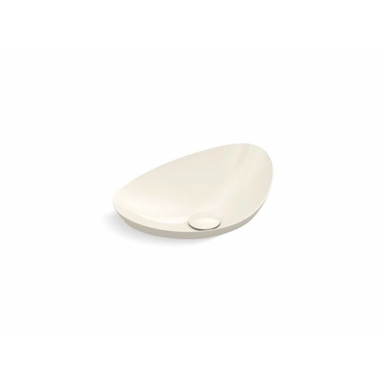 Veil 21'' Biscuit Oval Ceramic Vessel Bathroom Sink