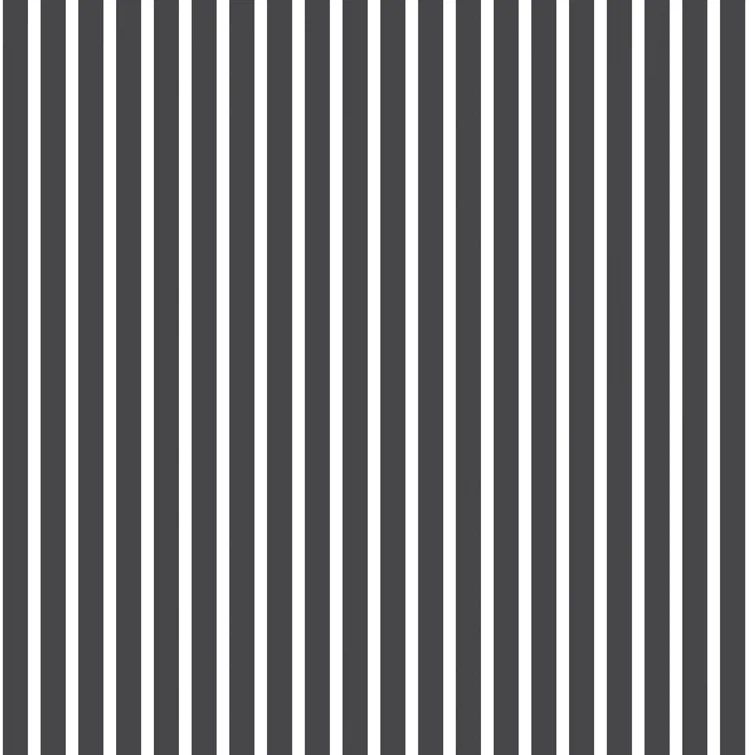 Black and White Striped Non-Pasted Removable Wallpaper Roll