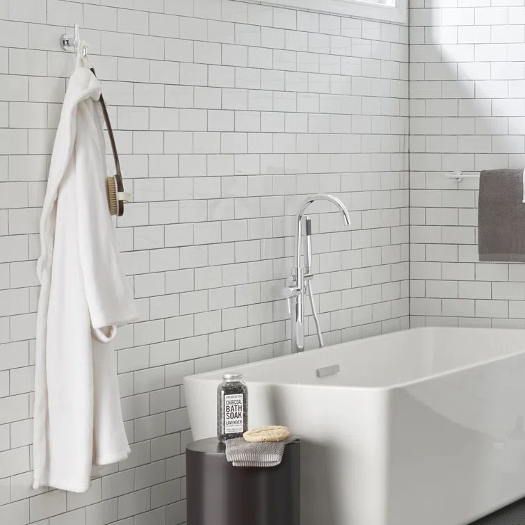 Polished Chrome Minimalist Wall Mounted Double Robe Hook