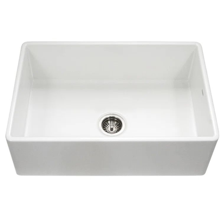 Biscuit Fireclay Single Bowl Farmhouse Kitchen Sink