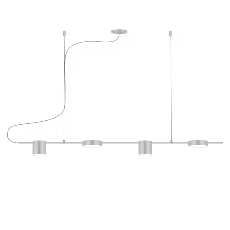Bright Satin Aluminum Sleek LED Pendant Light