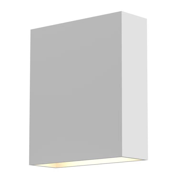 Flat Box Textured White Aluminum LED Wall Sconce