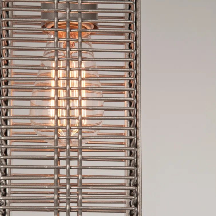 Downtown Mesh Matte Black Drum Pendant Light with Glass Diffuser