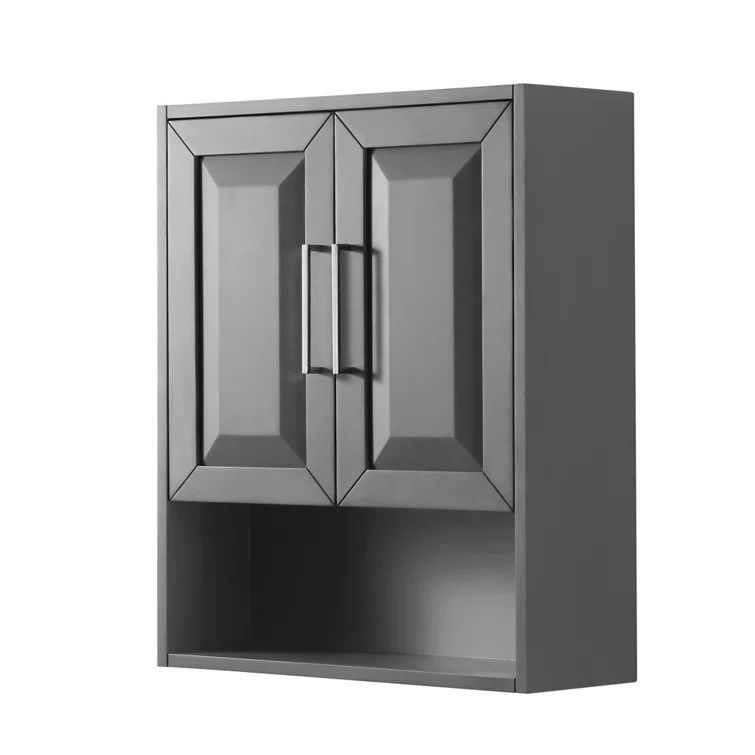 Daria Dark Gray MDF Wall-Mounted Bathroom Storage Cabinet