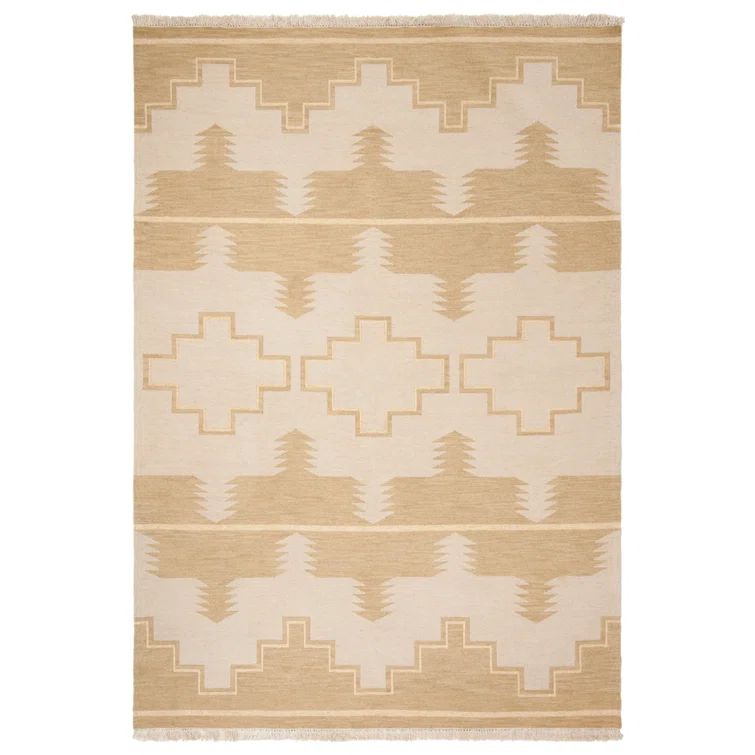 Desert Cream Hand-Knotted Wool & Cotton 4' x 6' Reversible Rug