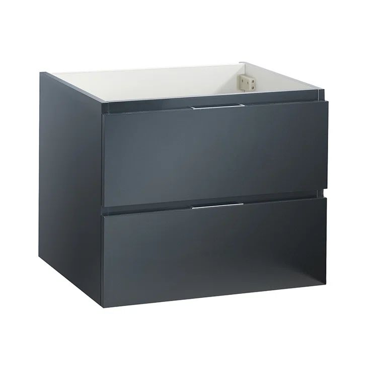 Valencia 24" Glossy Gray MDF Wall-Mount Vanity Base
