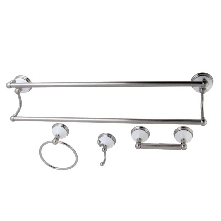 Victorian Brushed Nickel 4-Piece Bathroom Hardware Set