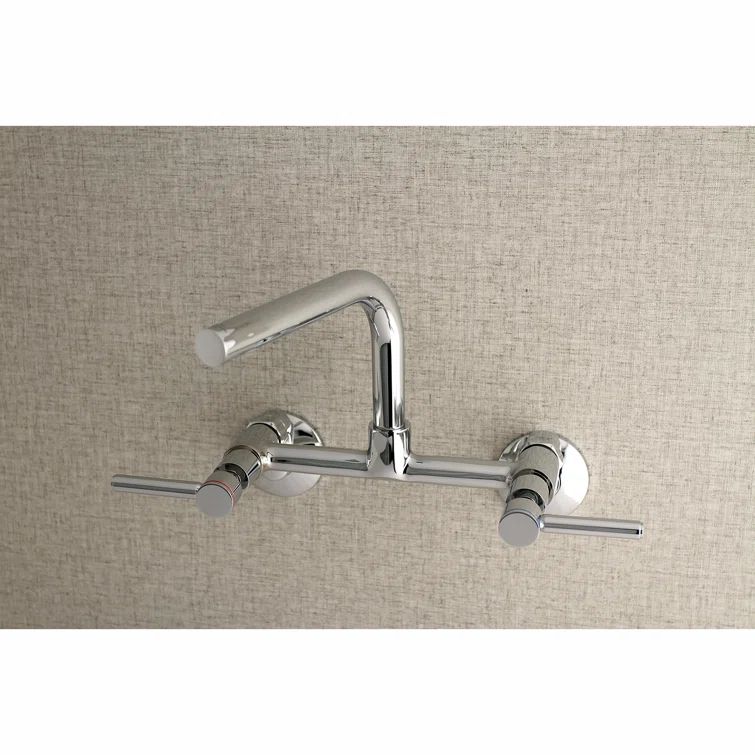 Concord Polished Chrome Dual-Lever Bridge Kitchen Faucet