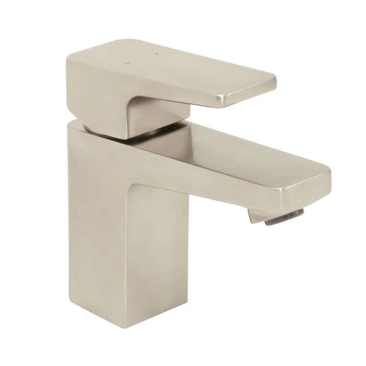 Kubos Minimalist Single Lever Bathroom Faucet in Brushed Nickel
