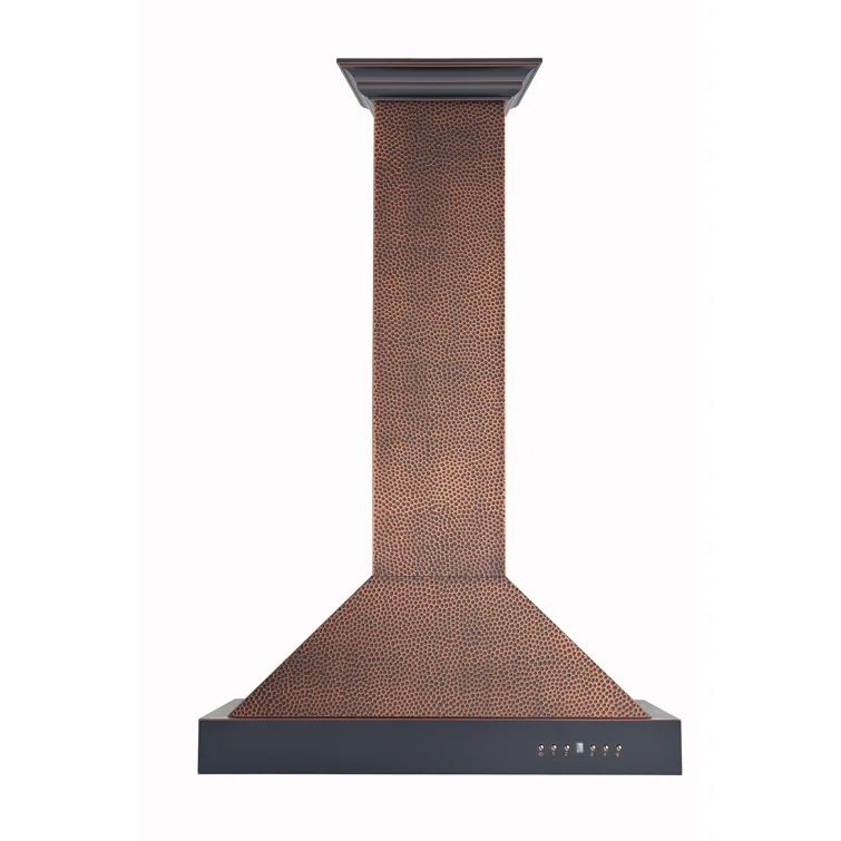 36" Hand-Hammered Copper Convertible Wall Mount Range Hood