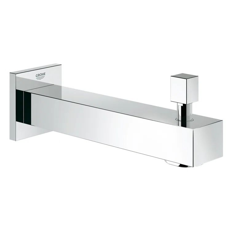 Modern Graphite Wall Mounted Tub Spout with Starlight Chrome Finish
