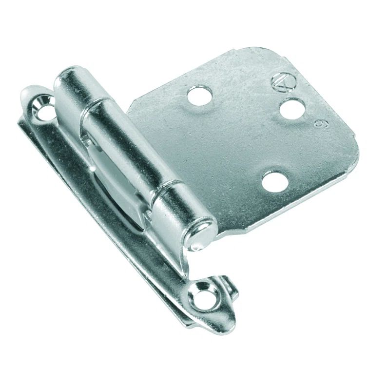 Satin Nickel Self-Closing Face Mount Cabinet Hinge