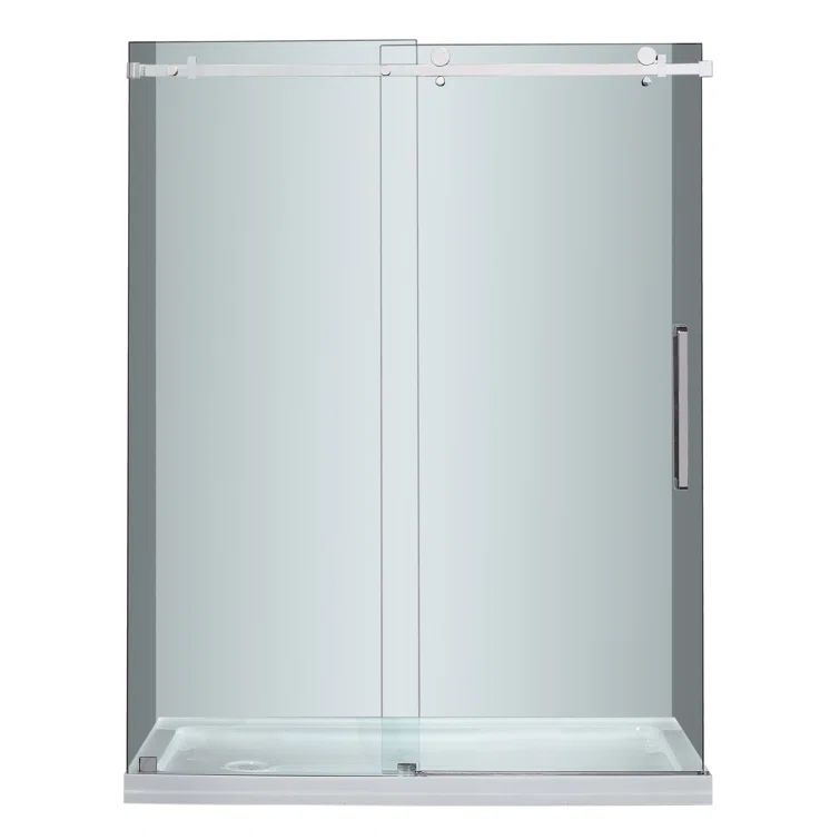 Moselle 60'' x 77.5'' Frameless Frosted Glass Sliding Shower Door