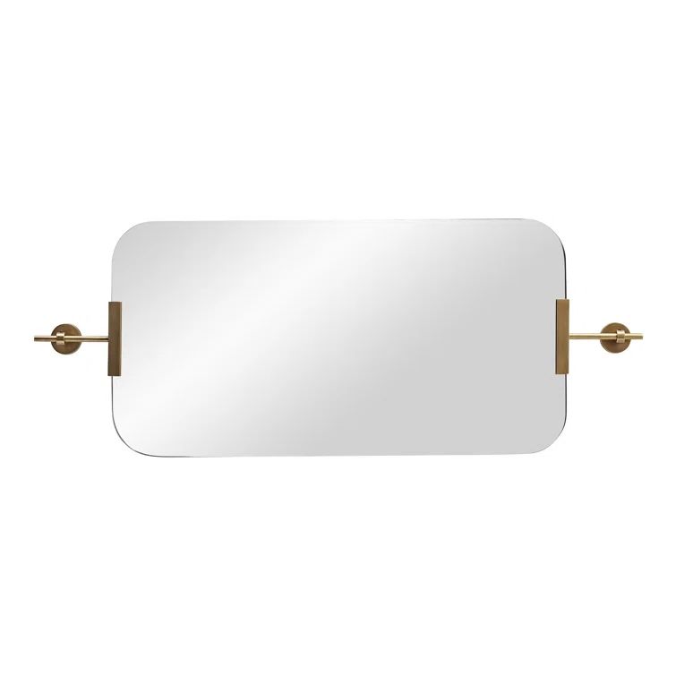 Elegant Antique Brass Rectangular Wall Mirror 36"x19"