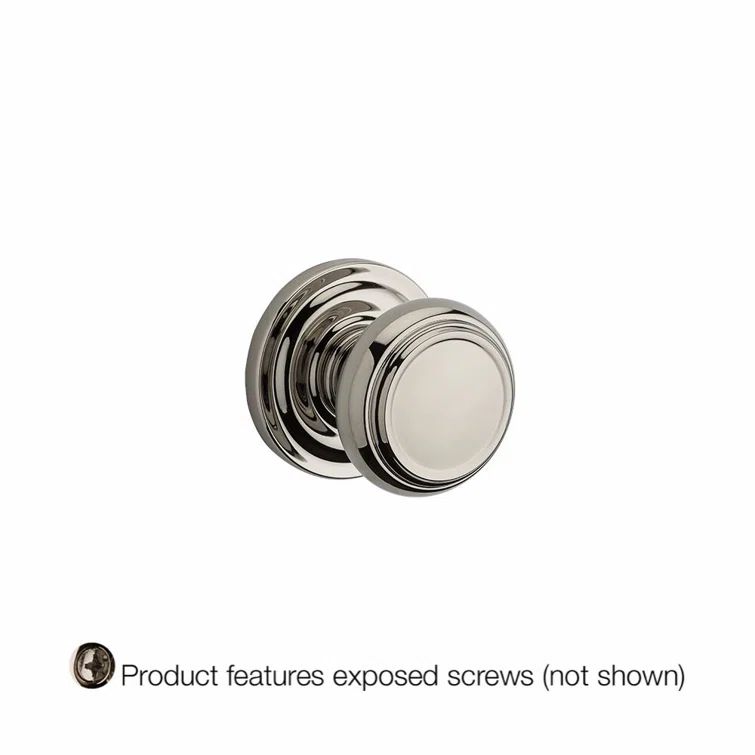 Polished Nickel Traditional Round Rose Solid Brass Door Knob