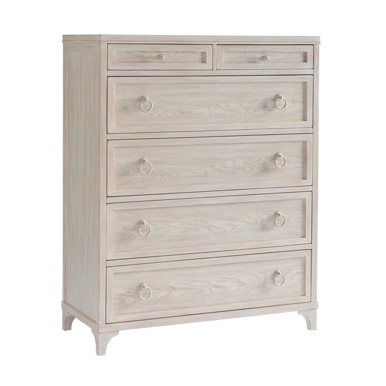 Cream Coastal Transitional 6-Drawer Dresser with Soft Close