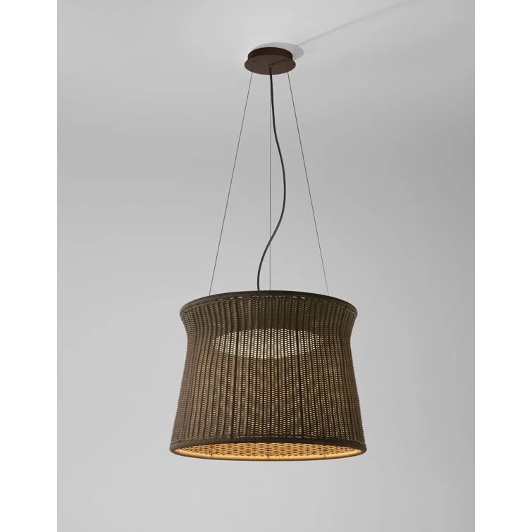 Graphite Brown Aluminum LED Drum Pendant Light