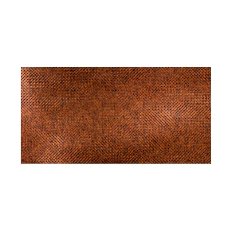 Moonstone Copper Diamond Plate Decorative PVC Wall Panel 48" x 96"