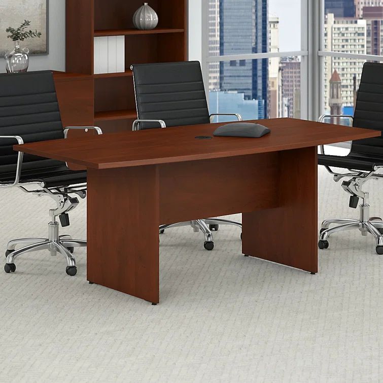 Brown Engineered Wood Boat-Shaped Home Office Desk