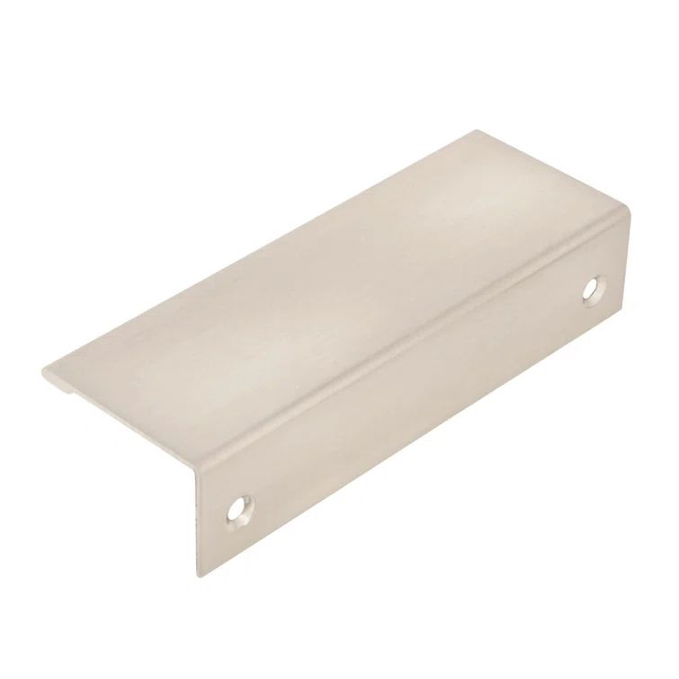 Brushed Nickel Modern Finger Pull with Mounting Hardware