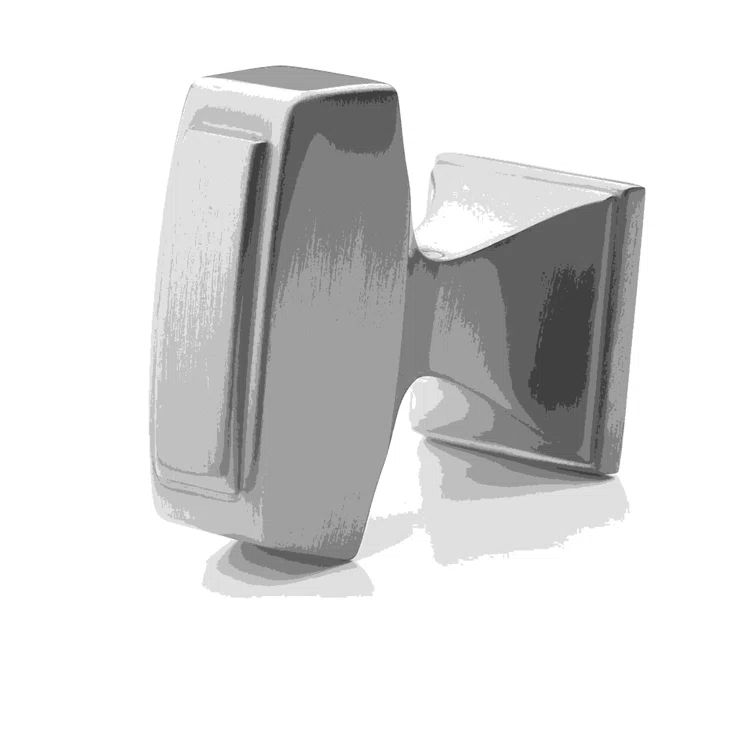 Satin Nickel Rectangular Cabinet Knob with Mounting Hardware