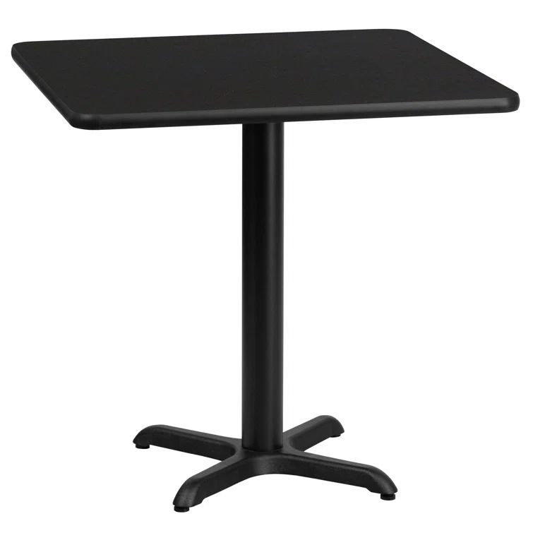 Sleek 24'' Square Black Laminate Contemporary Dining Table