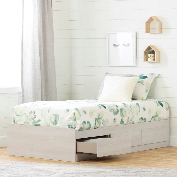 Fynn Winter Oak Twin Captain's Bed with 3 Storage Drawers