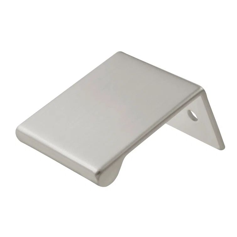 Satin Nickel Modern Finger Cabinet Pull with Mounting Hardware