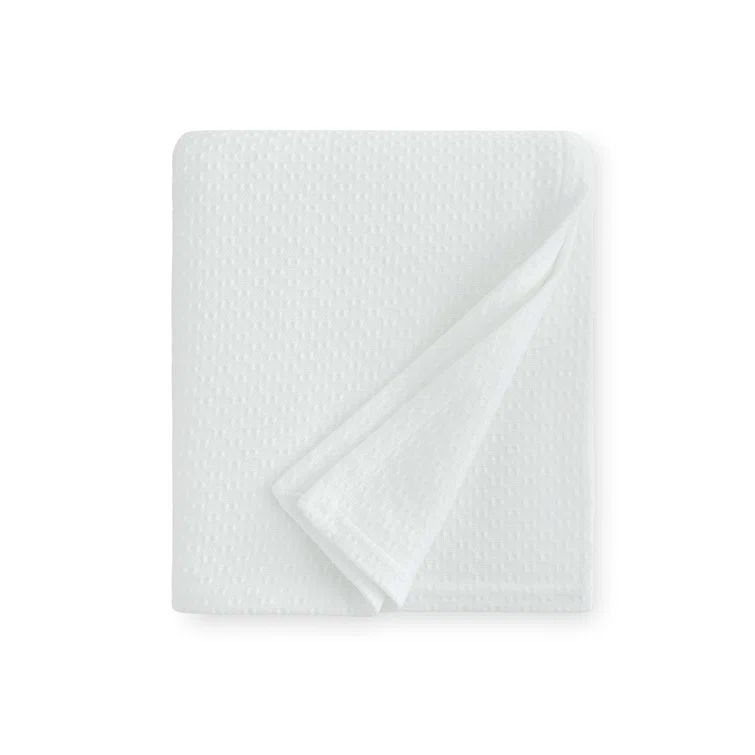 Corino Marine-Inspired White Cotton Full/Queen Blanket