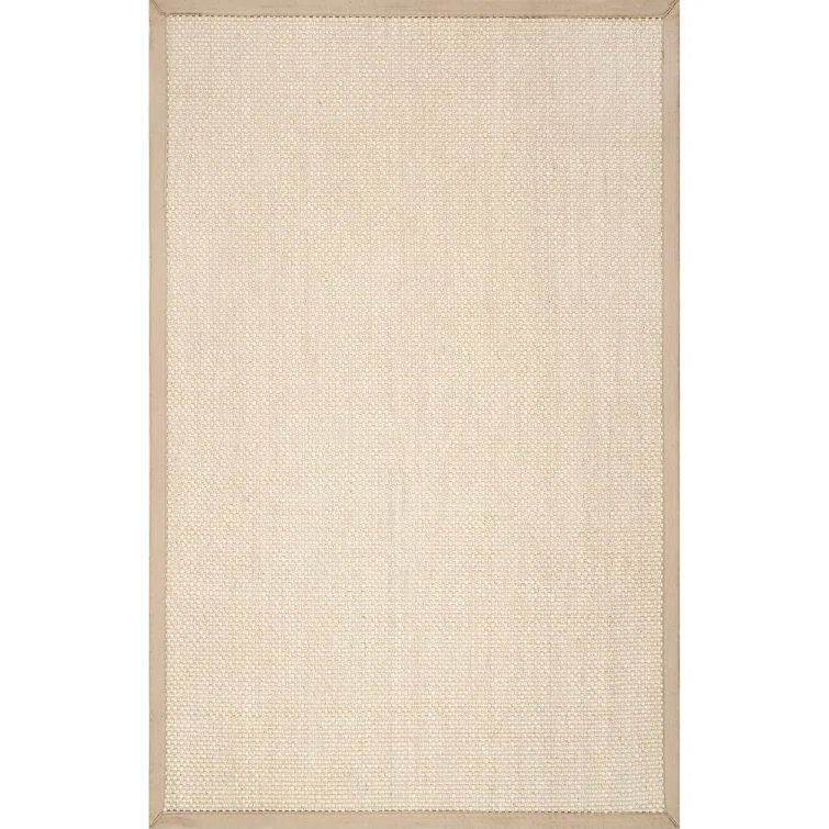 Chino Tan Sisal and Cotton Non-slip Rectangular Area Rug 8' x 10'