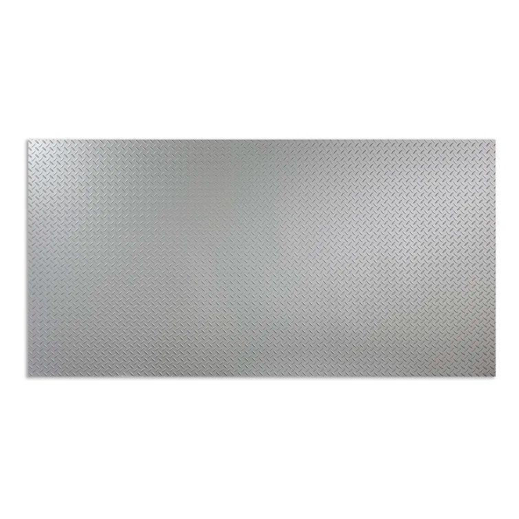 Argent Silver 96'' x 48'' 3D Embossed Vinyl Wall Panel