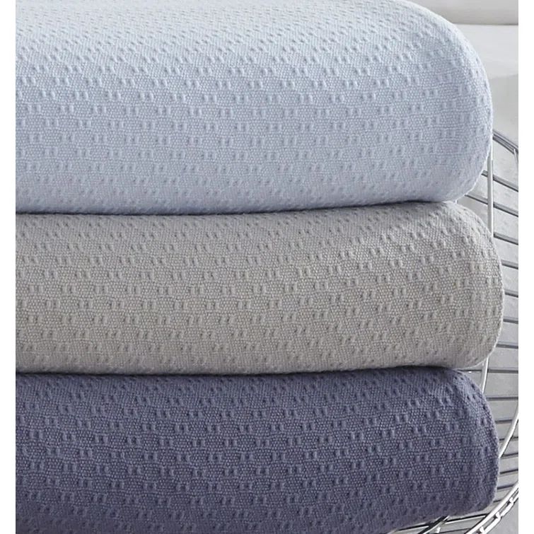 Corino King-Size Luxury Cotton Blanket in Powder