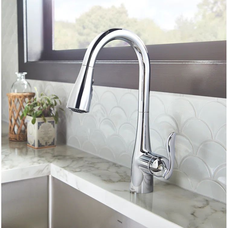 Moen Arbor Chrome One-Handle Pulldown Kitchen Faucet with Power Boost