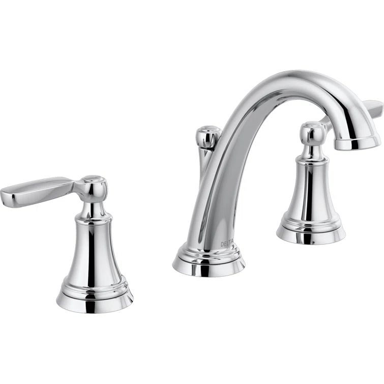 Modern Elegance 6" High 2-Handle Chrome Widespread Bathroom Faucet