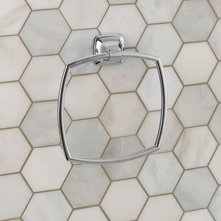 Polished Chrome Modern Wall Mounted Towel Ring