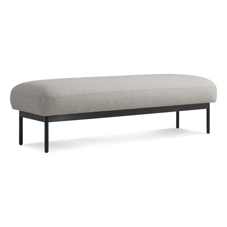 Edwards Light Grey Crossweave Bedroom Bench with Steel Base