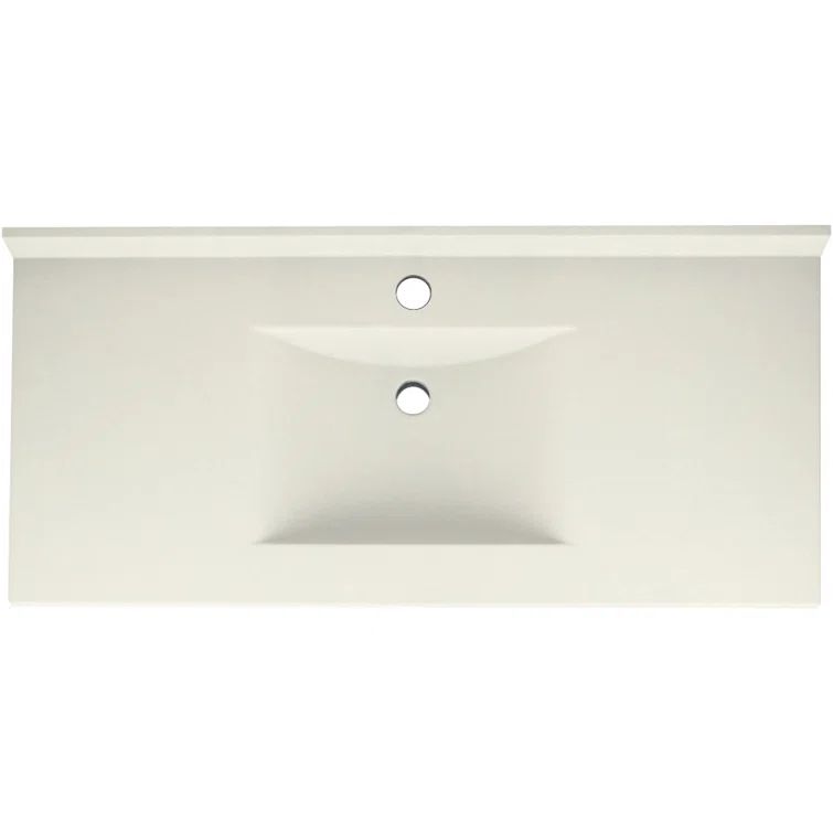 Bisque Solid Surface Single Sink 43'' Bathroom Vanity Top