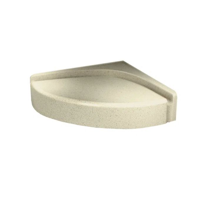 Bone Polymer Corner Shower Seat with Water Run-Off Channel