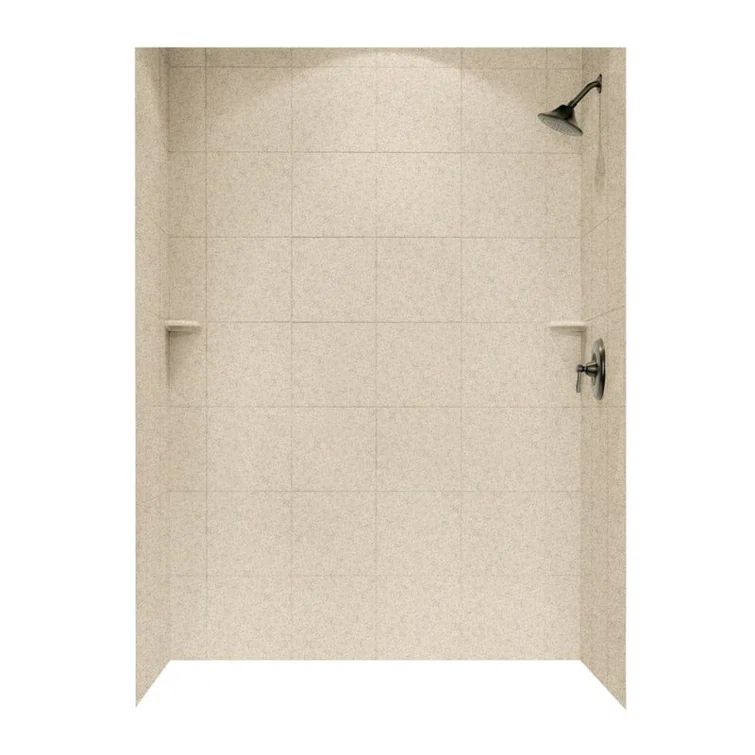 Bermuda Sand 96" H Solid Surface Alcove Shower Wall Kit