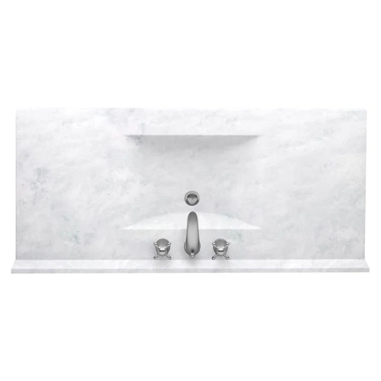 Ice Gray Engineered Solid Surface 43'' Single Bathroom Vanity Top with Sink